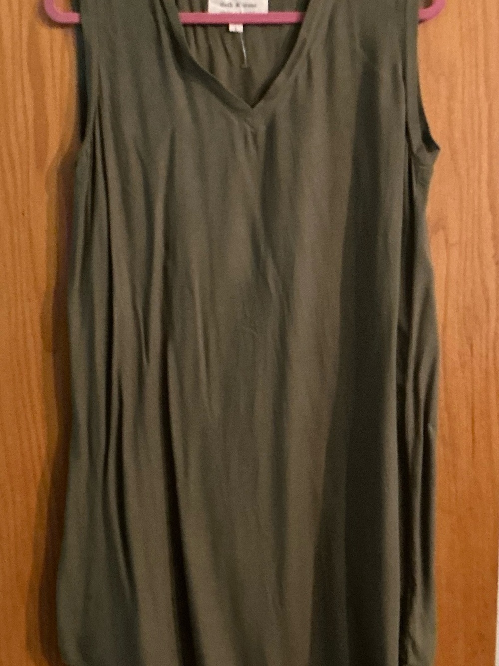 cloth & stone Olive Green V-Neck Sleeveless tunic/dress